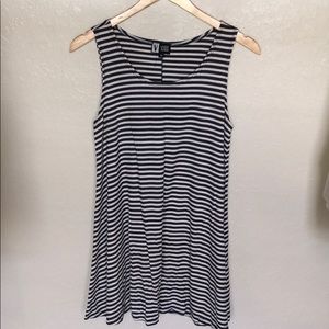 Blue and White Striped Dress